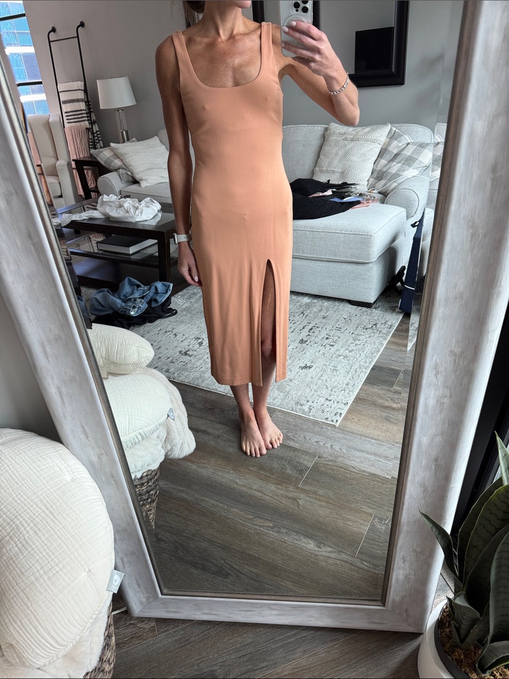 NBD midi dress with side front slit